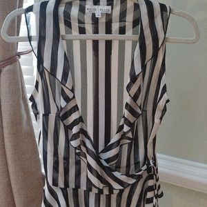 White house black market sheer blouse sz s